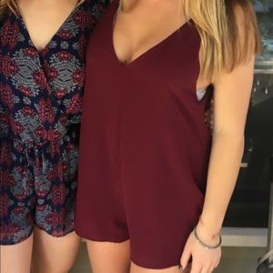 Lulu’s burgundy low back romper